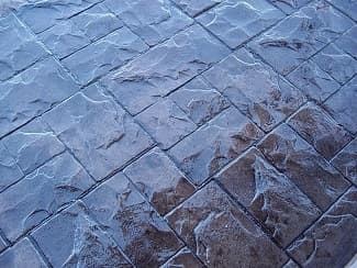 Stamped slate concrete in blue-grey tones